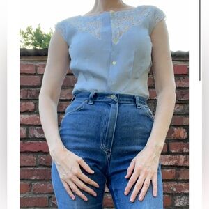 Vintage embroidered linen tank